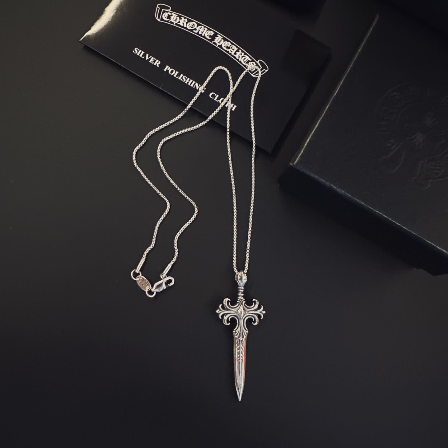 Chrome Hearts Silver Sword Pendant Necklace